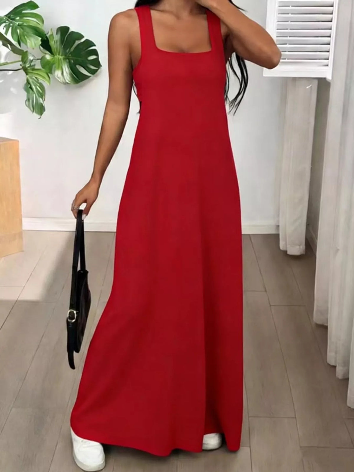 Scoop Neck Cami and Maxi Dress Two Piece Set, view 19