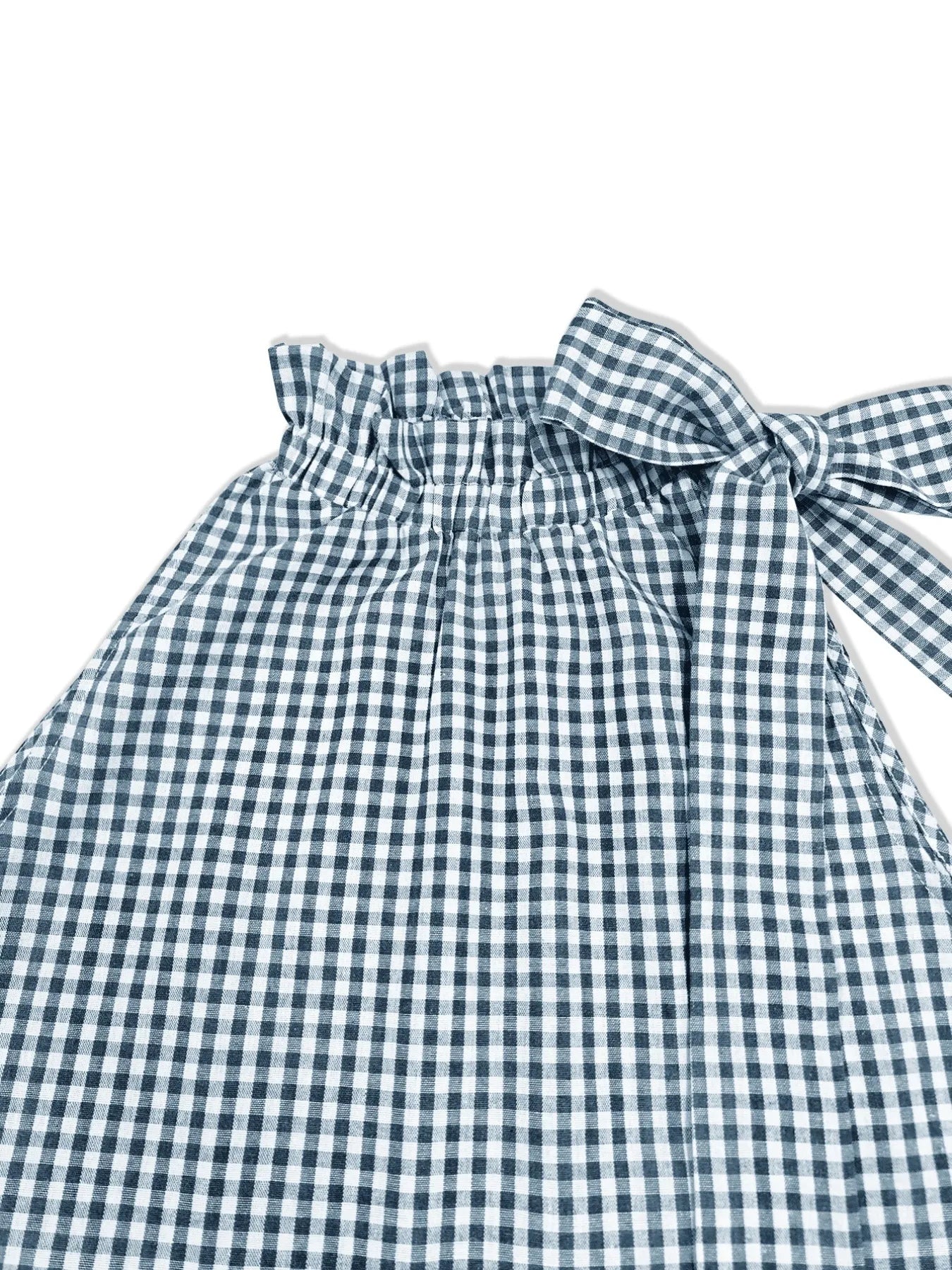 Asymmetric Gingham Bow Tie Sleeveless Top - Fashorio