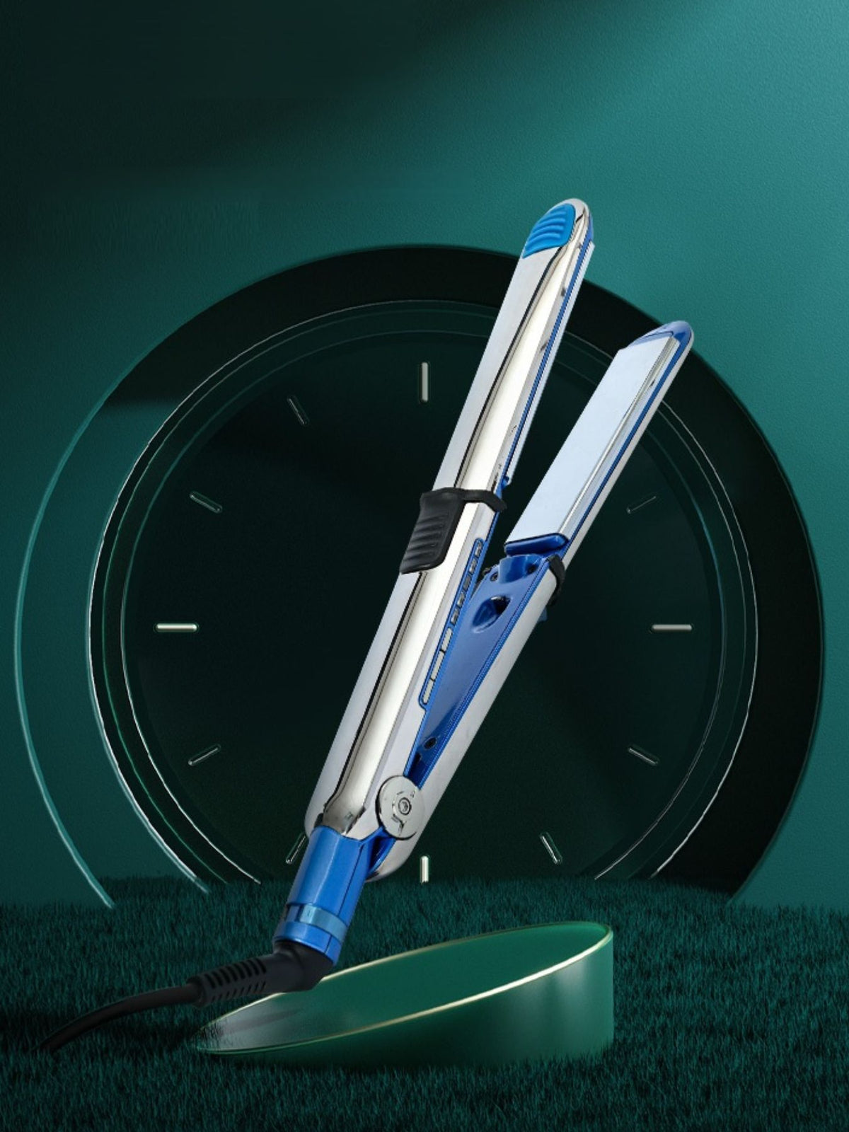 Blue fast heating hair straightener