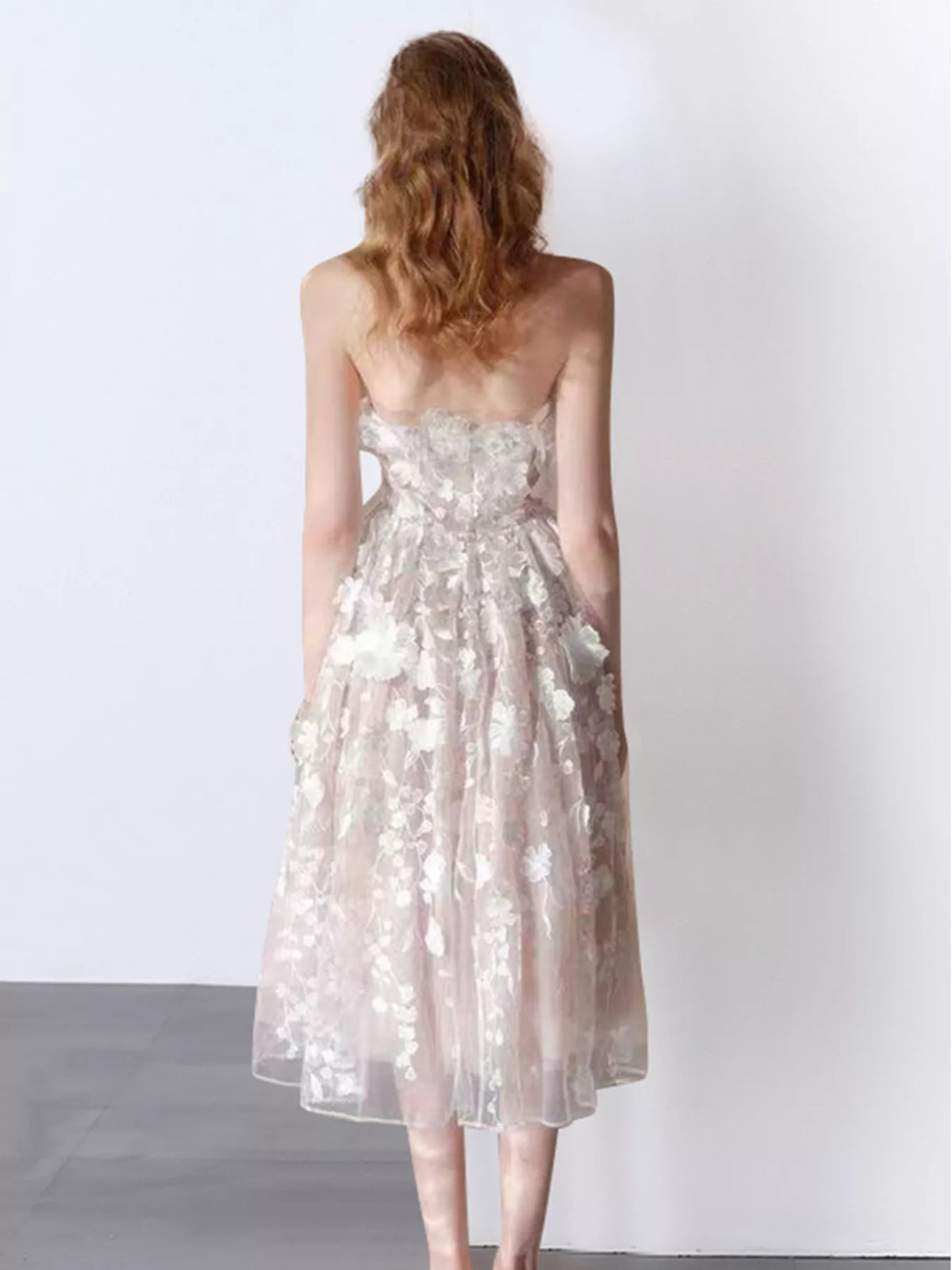 Strapless dress back view with zipper