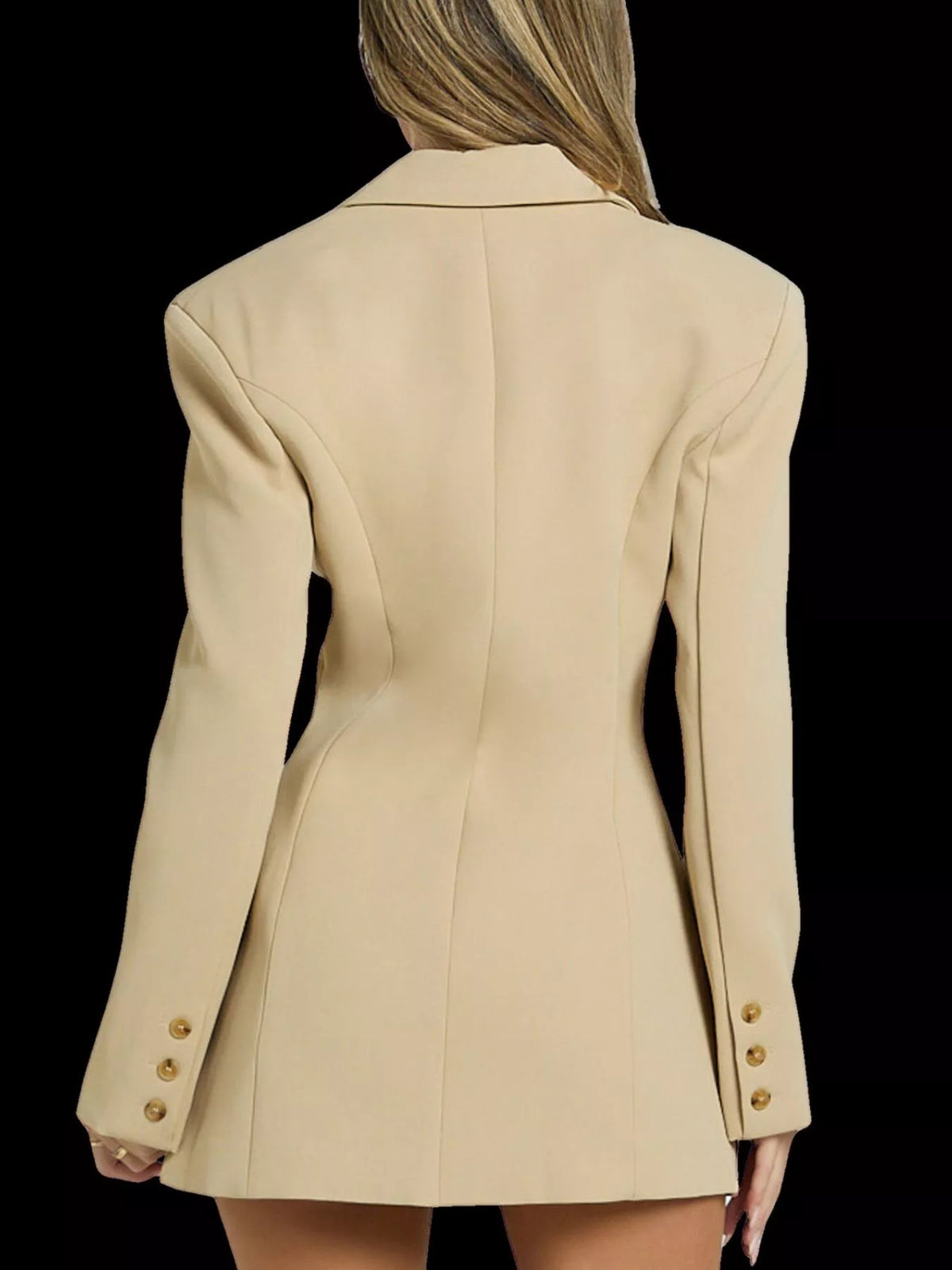 Black blazer dress on model