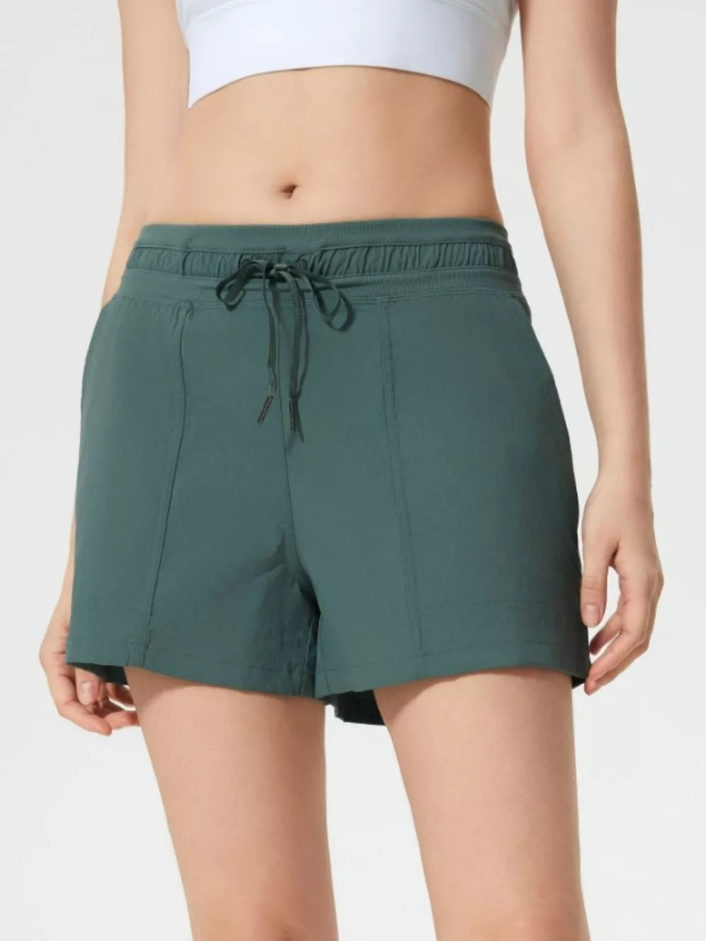 Drawstring Active Shorts with Pockets back view 16