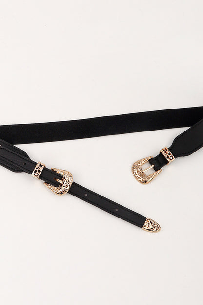 Double Buckle Elastic Belt - Fashorio