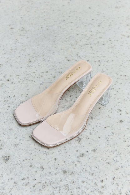 DDK Make Myself Clear Mule Block Heels - Fashorio