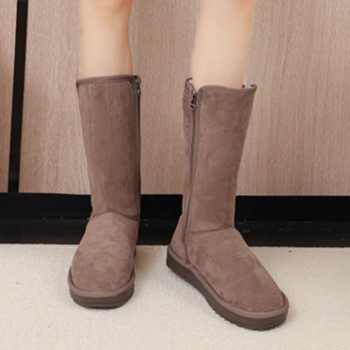 Knee High Boots with Zipper back view