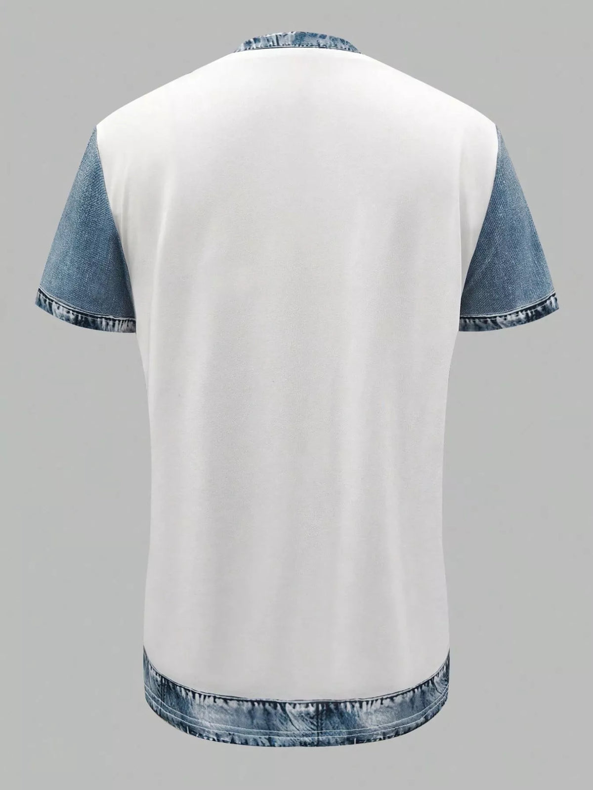 Patchwork blouse hem and body drape detail