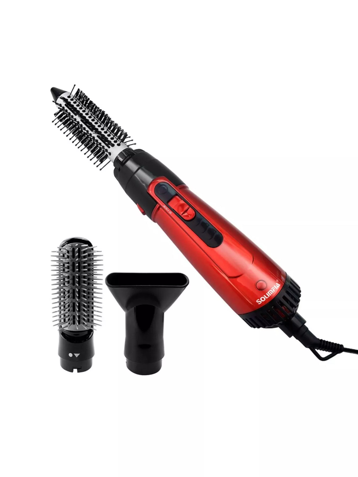 Hot air brush styling hair demonstration