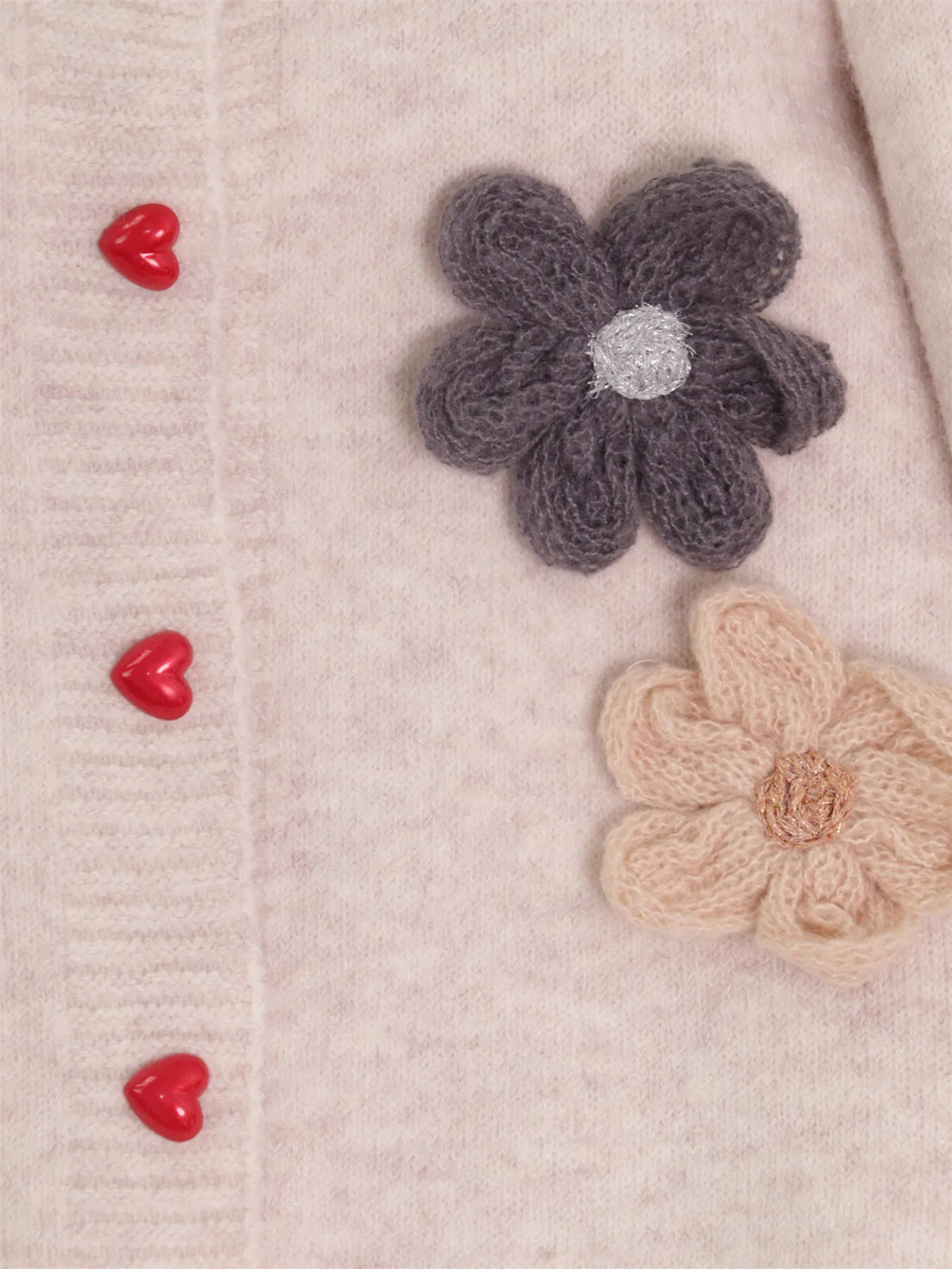 floral print cardigan knit detail