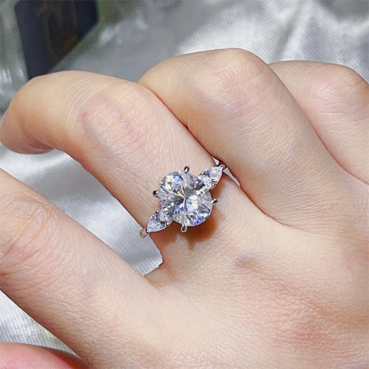 3 Carat Moissanite 925 Sterling Silver Ring White - Fashorio
