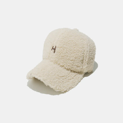 Sherpa Letter H Embroidered Cap Ivory One Size - Fashorio