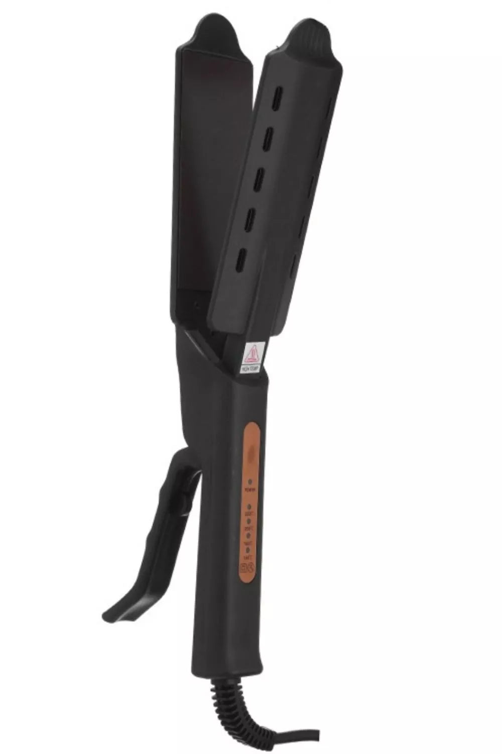 Hair straightener heating plates close up