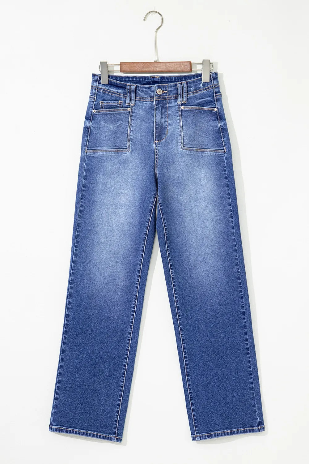 High Waisted Vintage Wash Wide Leg Jeans, view 16