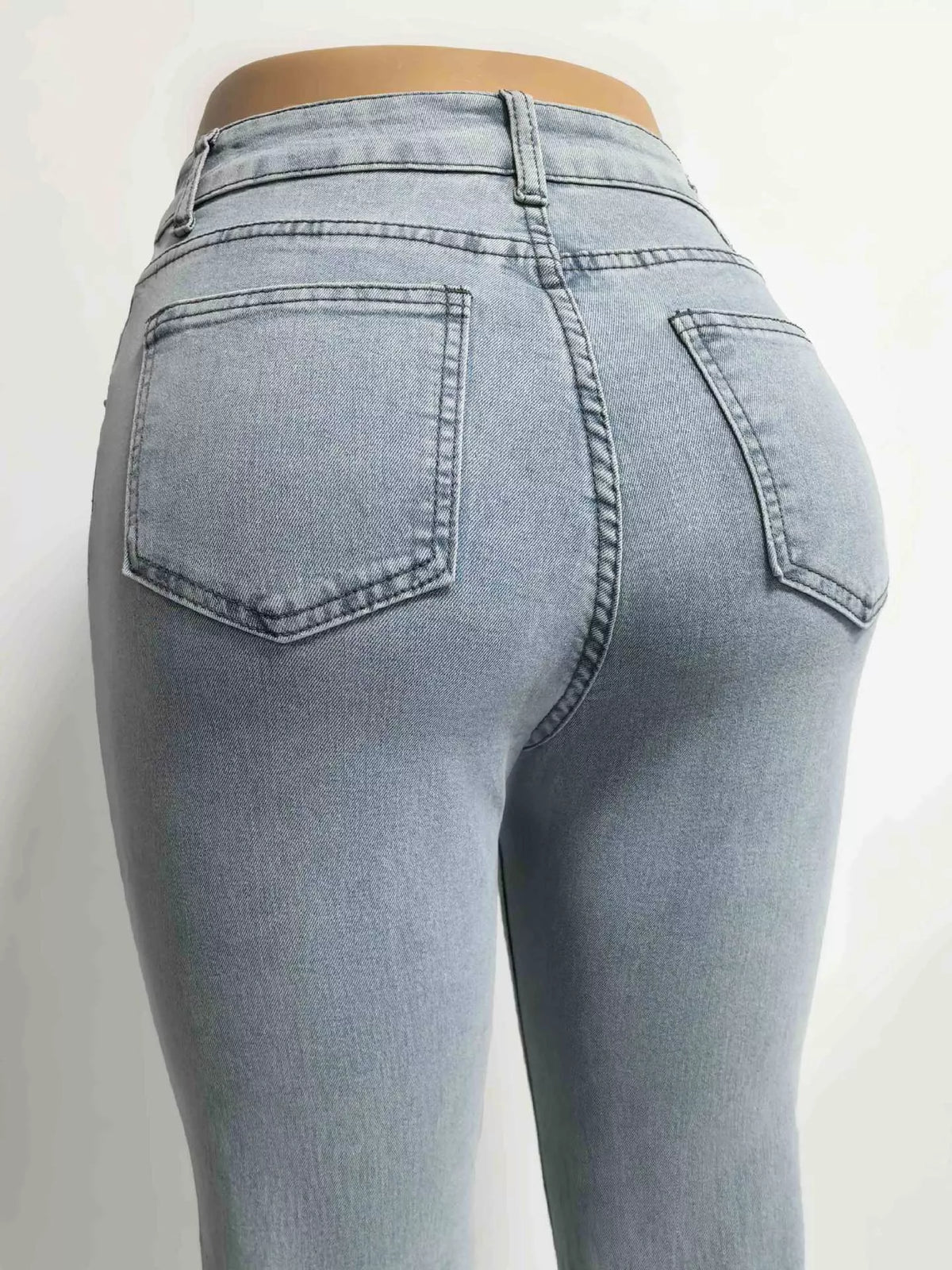Flare leg denim back view