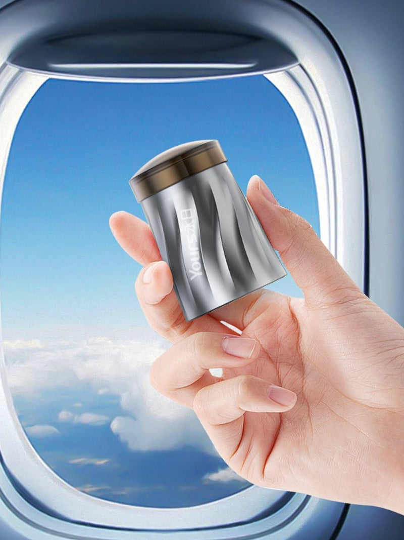 Silver portable mini electric shaver front view