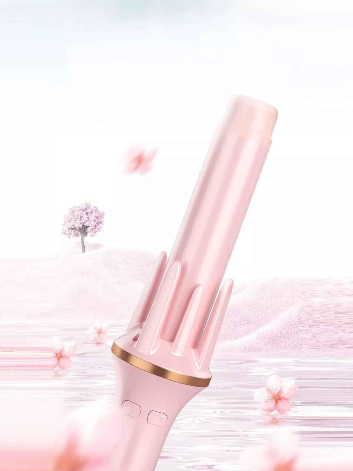 Curling iron in blush pink