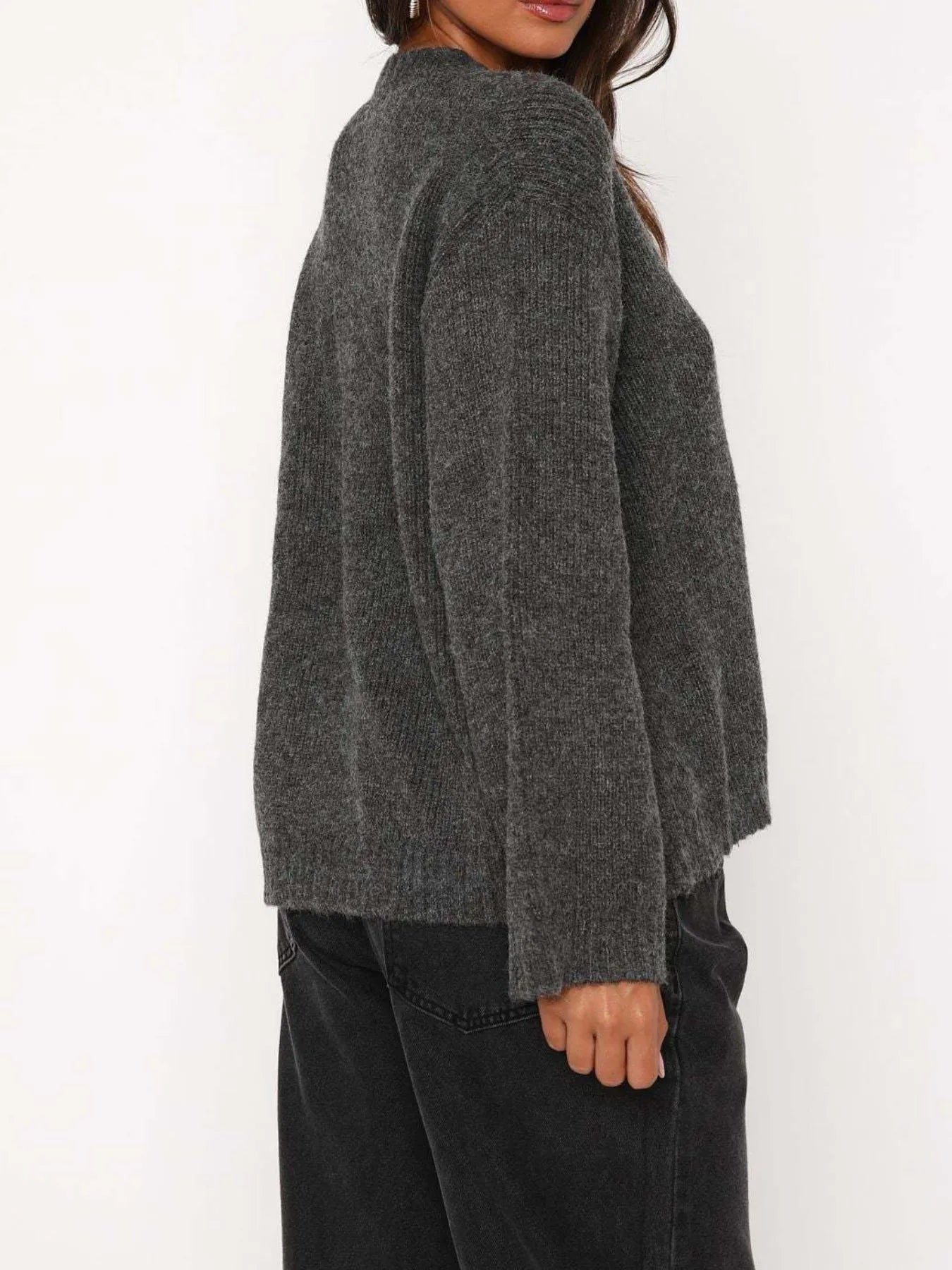 Open Front Tied Sweater Cardigan - Fashorio