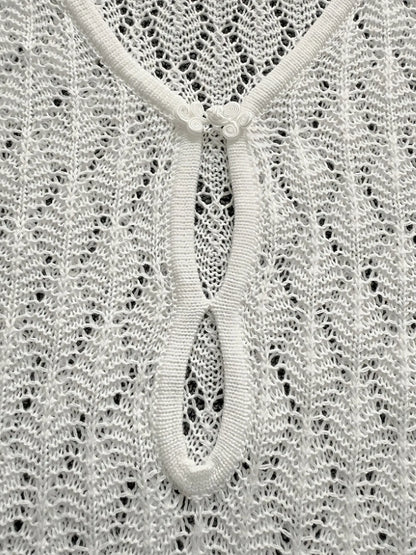 Openwork Long Sleeve Knit Dress - Fashorio