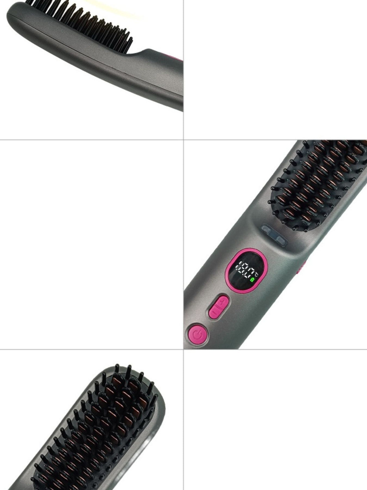 Straightening comb bristles close up