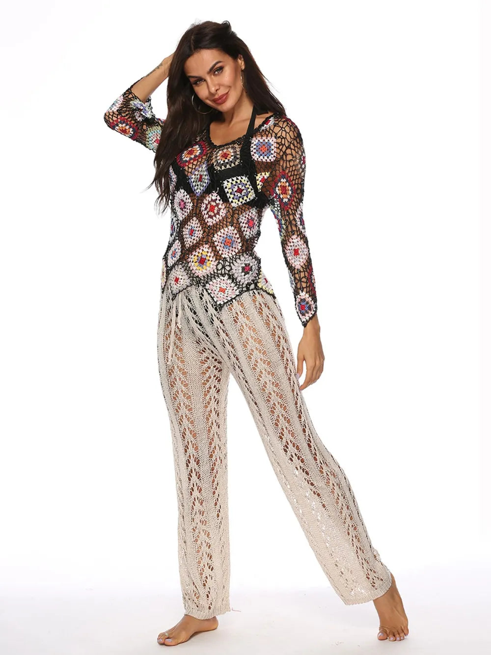 Cutout Drawstring High Waist Swim Pants - Fashorio