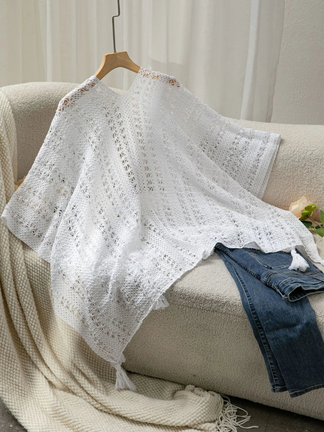 Sheer knit cover up fabric texture