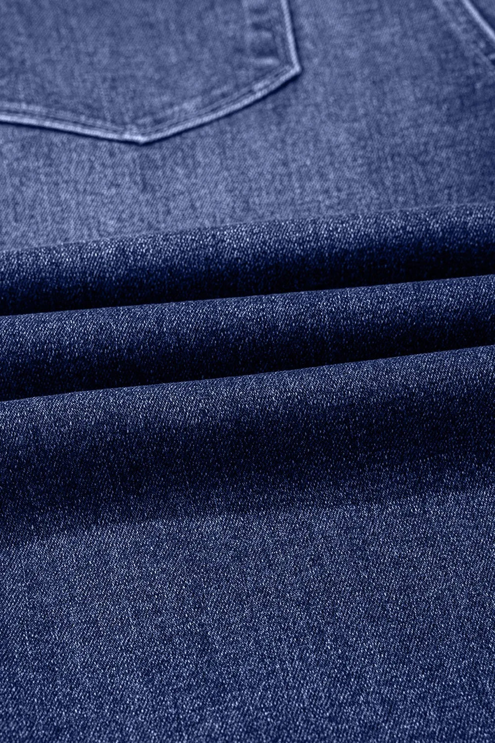 Folded Cuff Distressed Straight Jeans, view 12