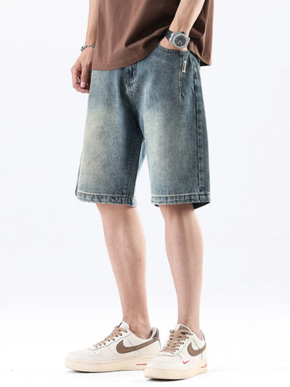 Men's Wide Leg Denim Shorts - Fashorio
