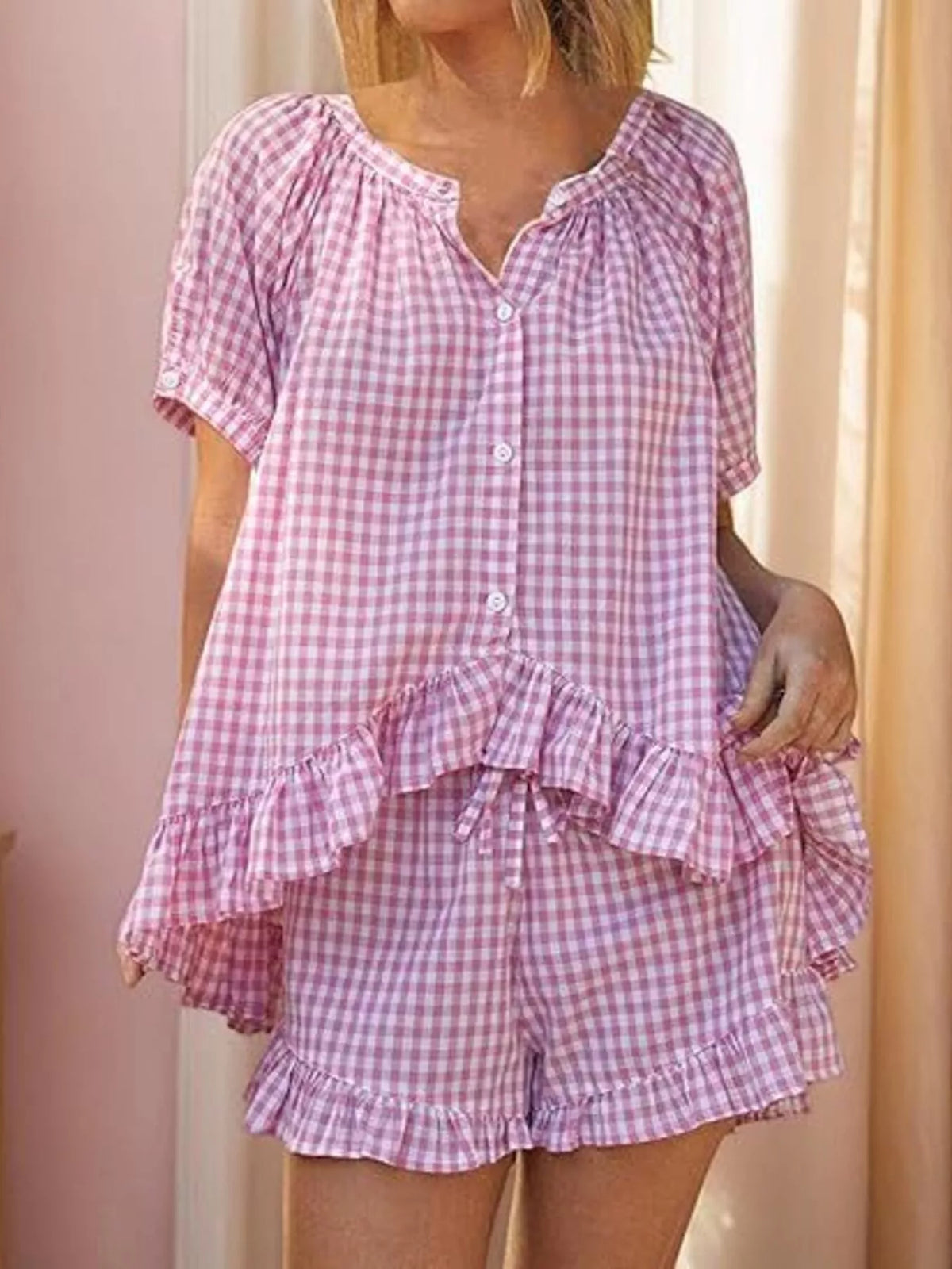 Gingham set styled summer look
