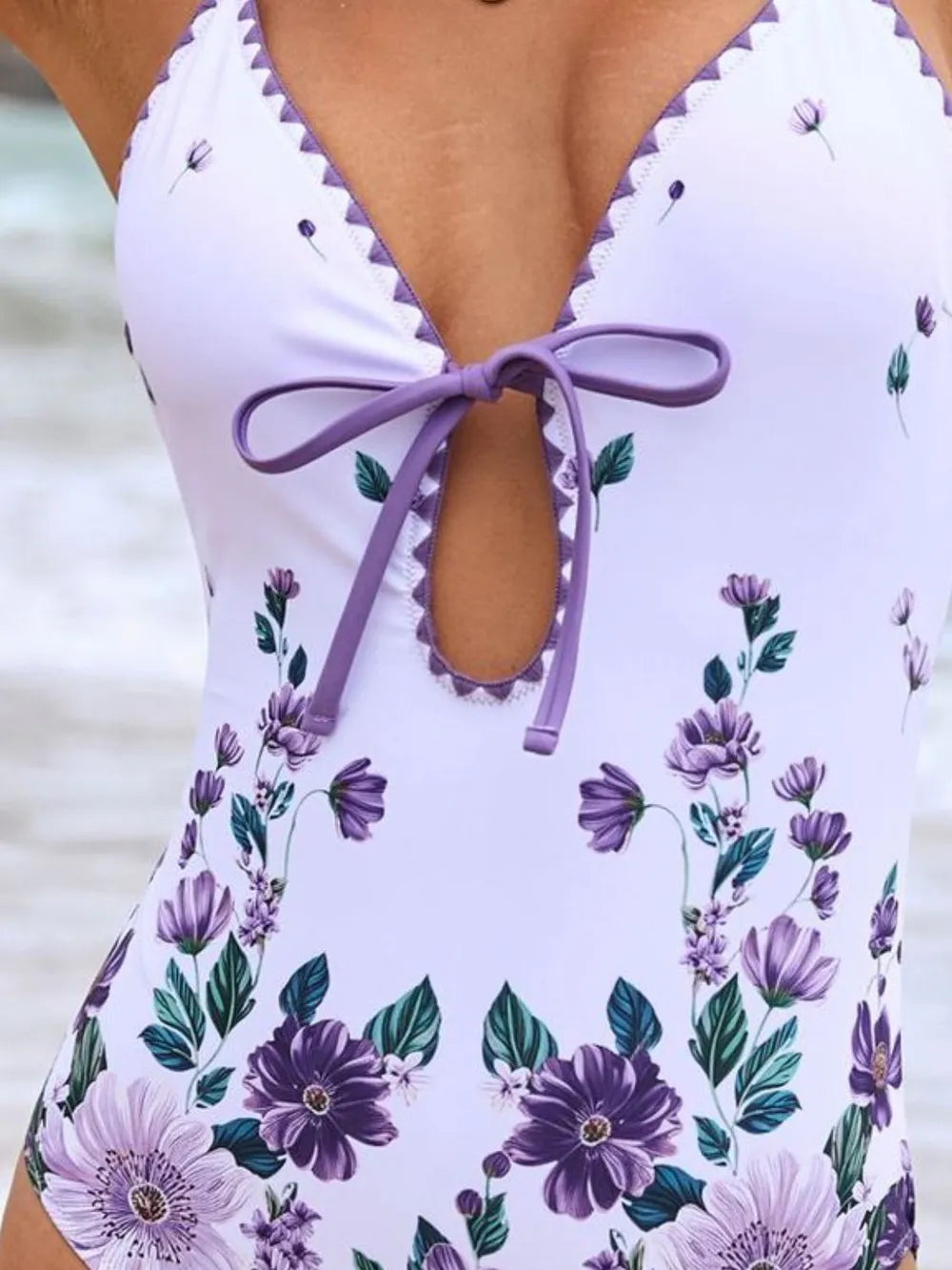 Printed Spaghetti Strap Two Piece Swimwear and Cover Up Set, view 10