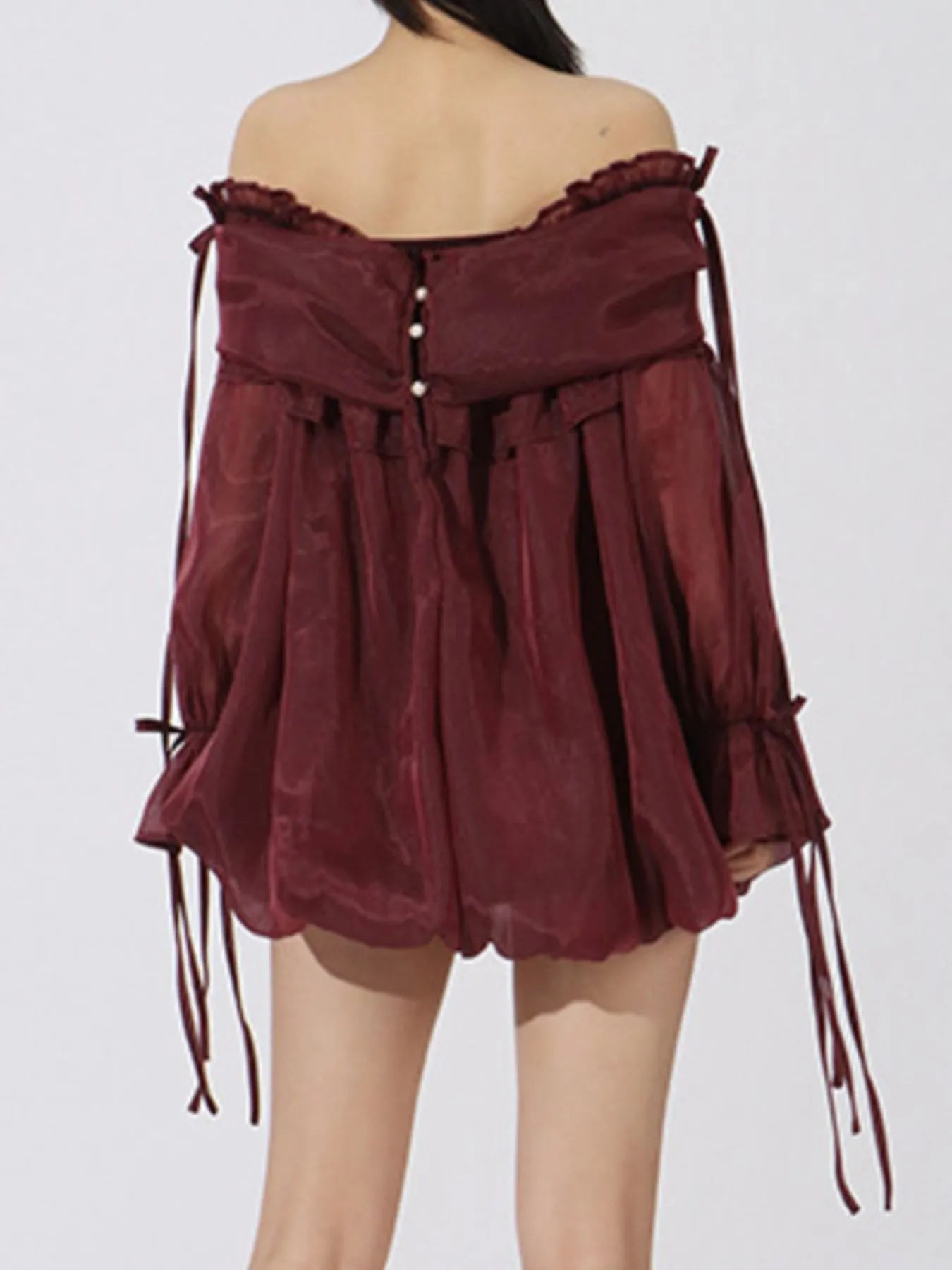 Ruffled Off-Shoulder Flounce Sleeve Blouse - Fashorio