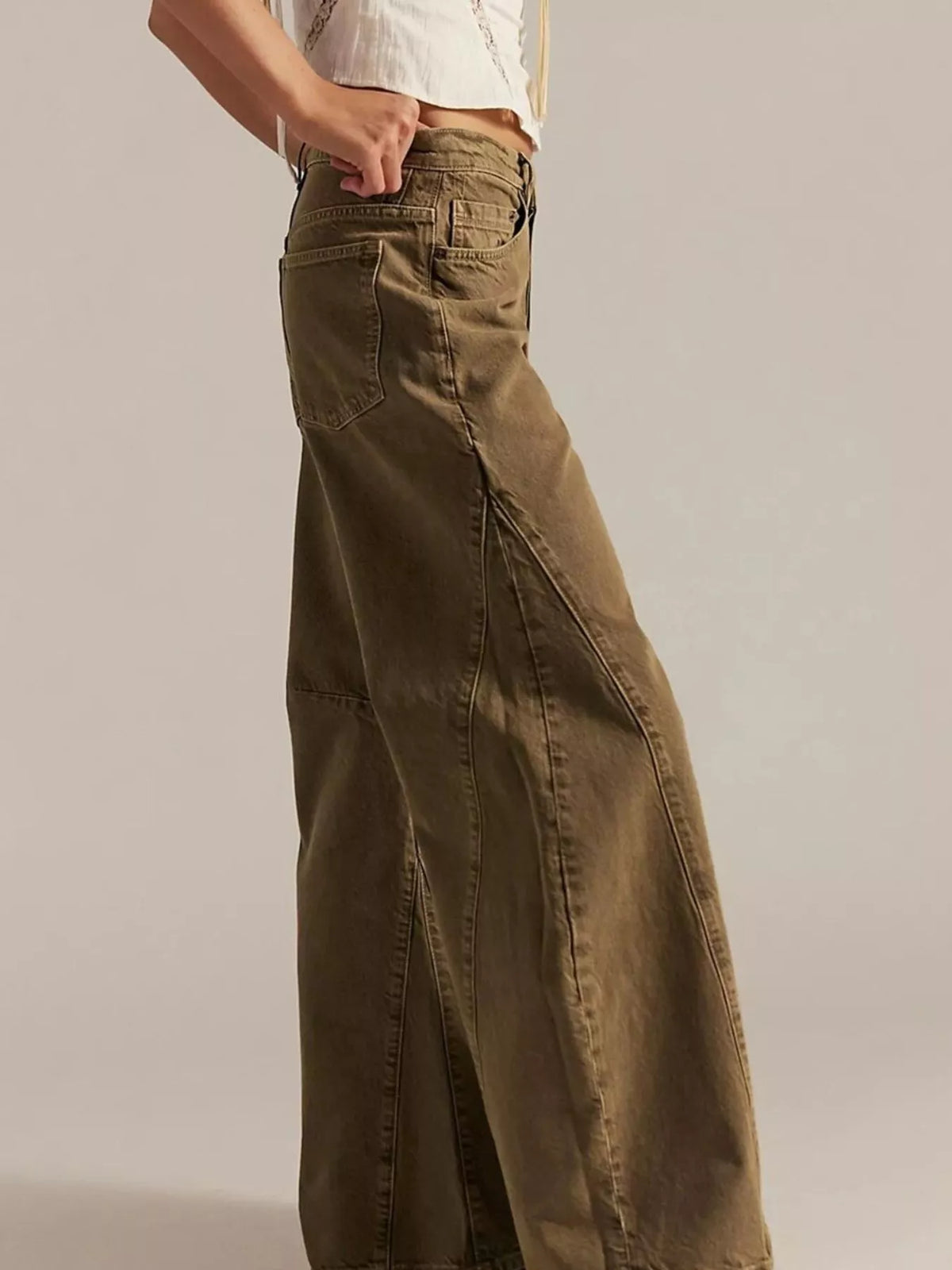 Black washed wide leg jeans look