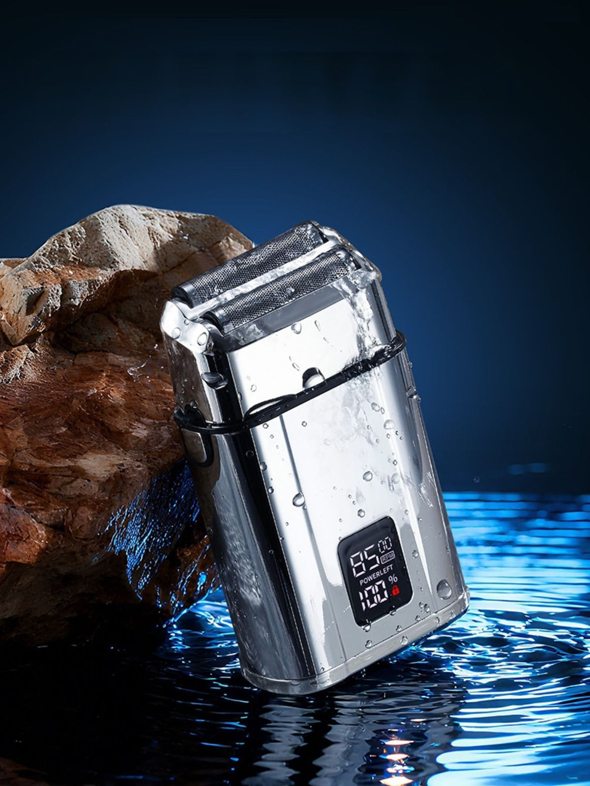 Waterproof electric shaver silver body