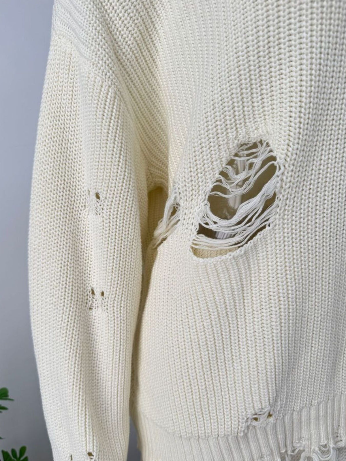 Distressed Sweater and Skirt Two Piece Set, view 16