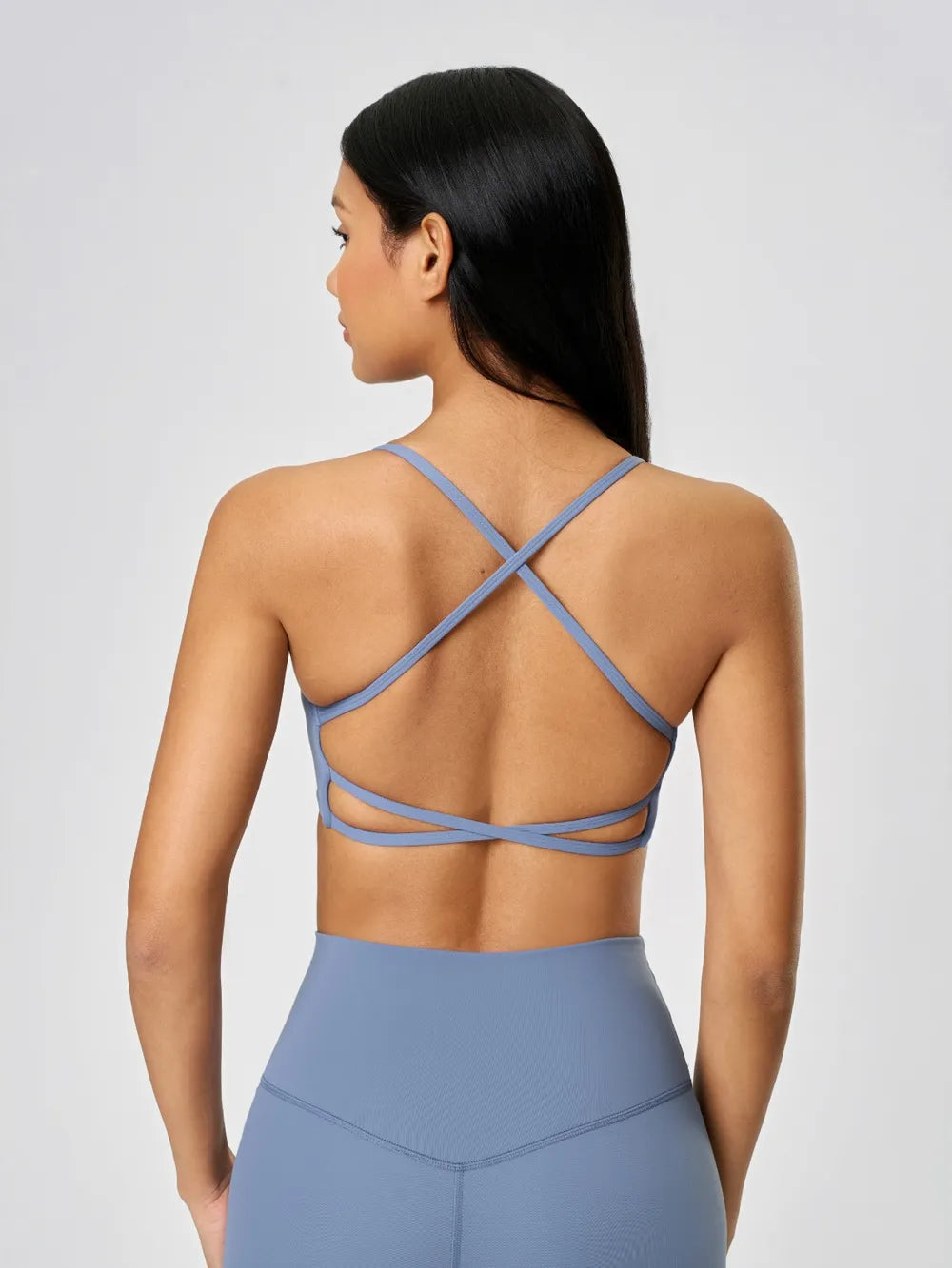 Millennia Crisscross Back Scoop Neck Active Cami with Detachable Chest Pads - Fashorio