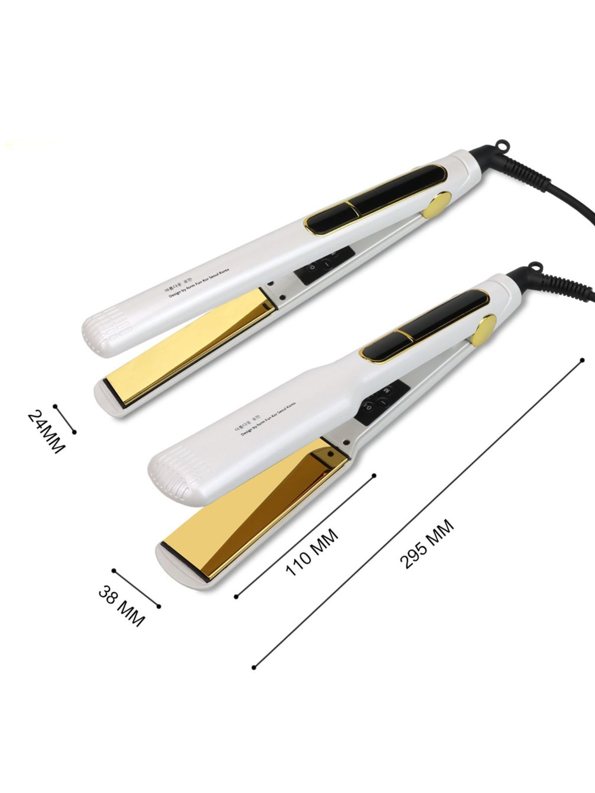 Straightener control buttons close up
