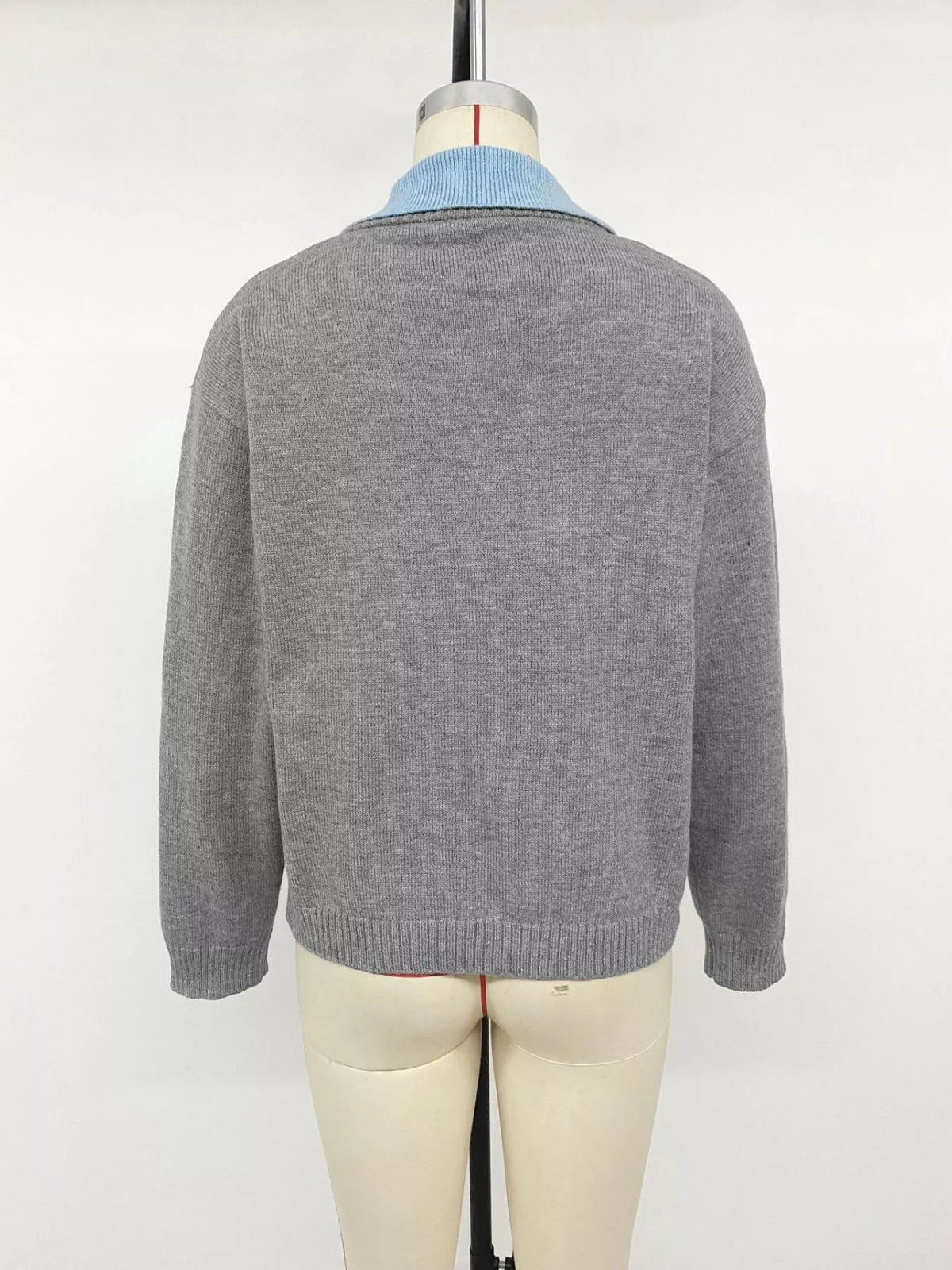 Contrast Collar Drop Shoulder Sweater view 11