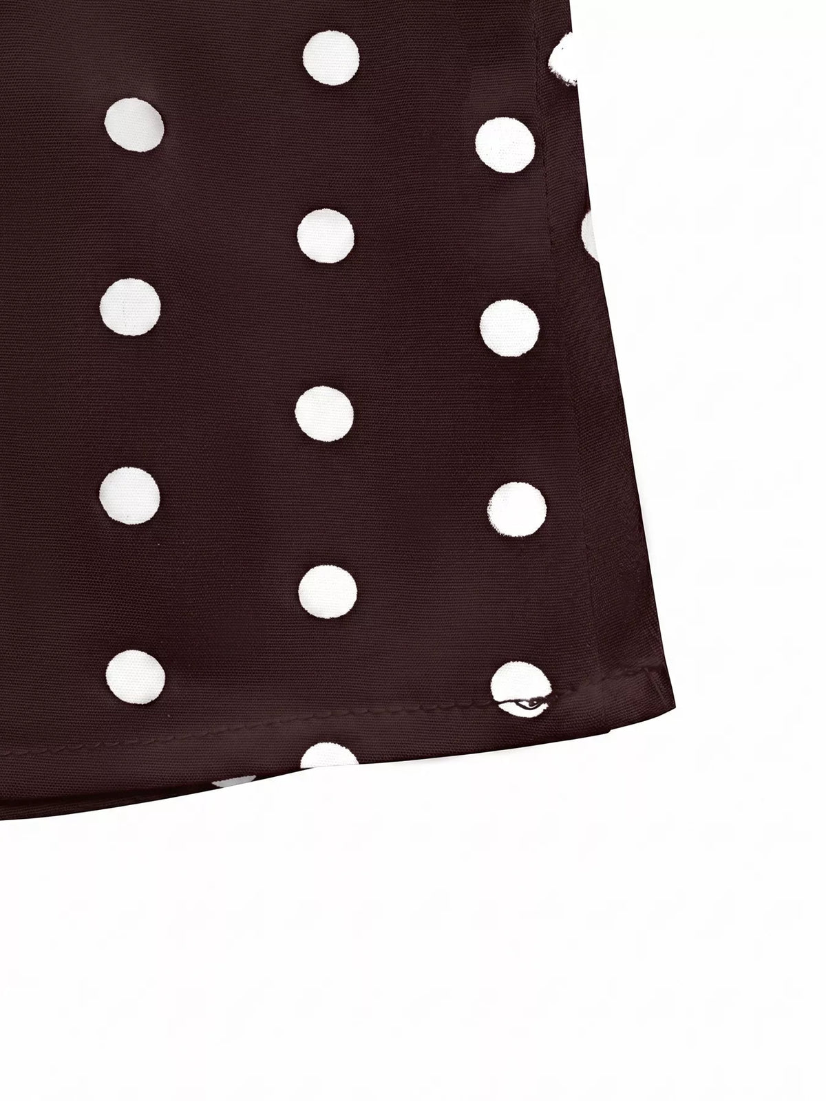 coffee brown polka dot tie back cami top back view