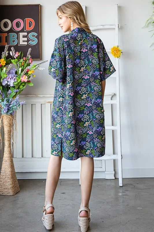 Heimish Full Size Half Sleeve Floral Open Cardigan Plus Size - Fashorio