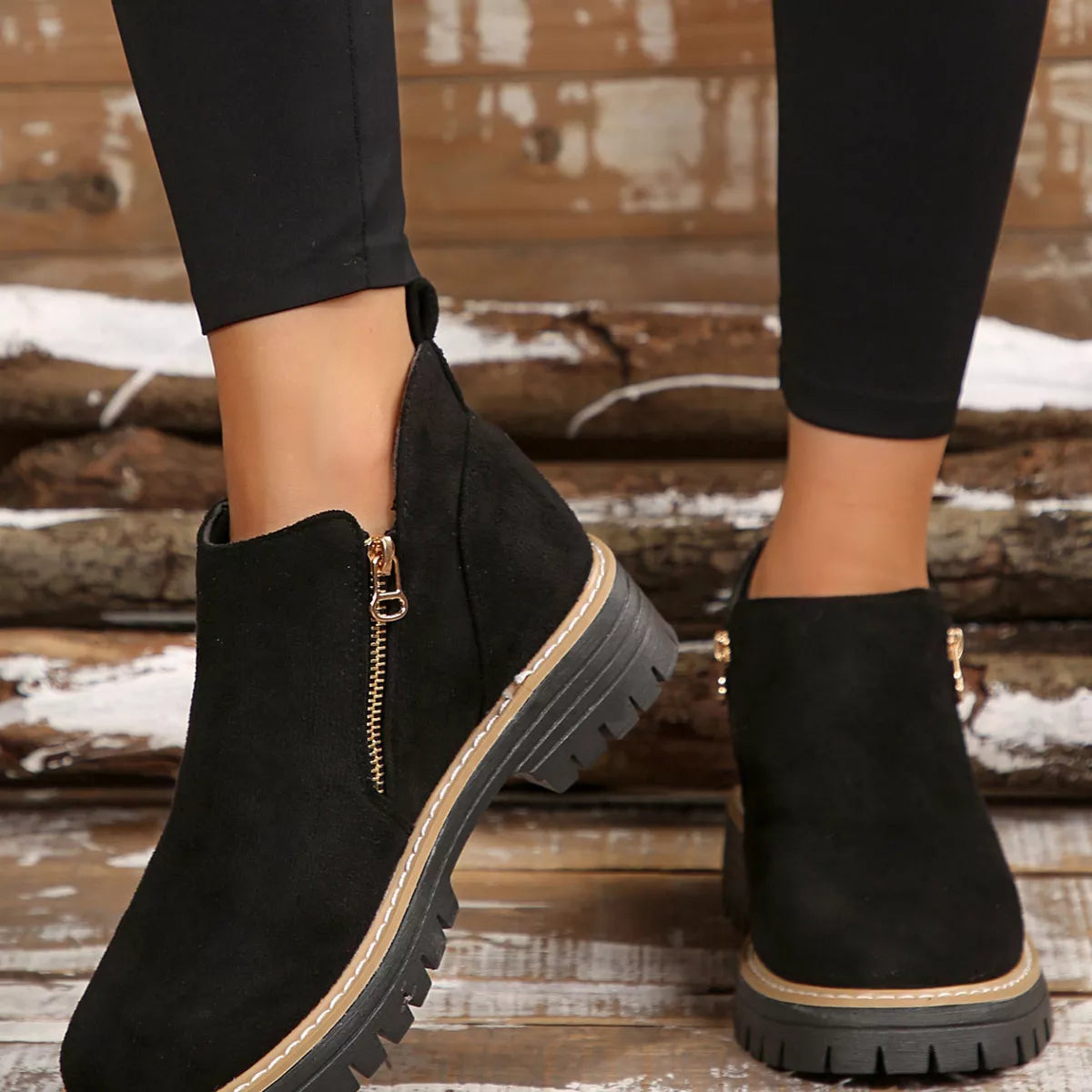 side zip ankle boots back view