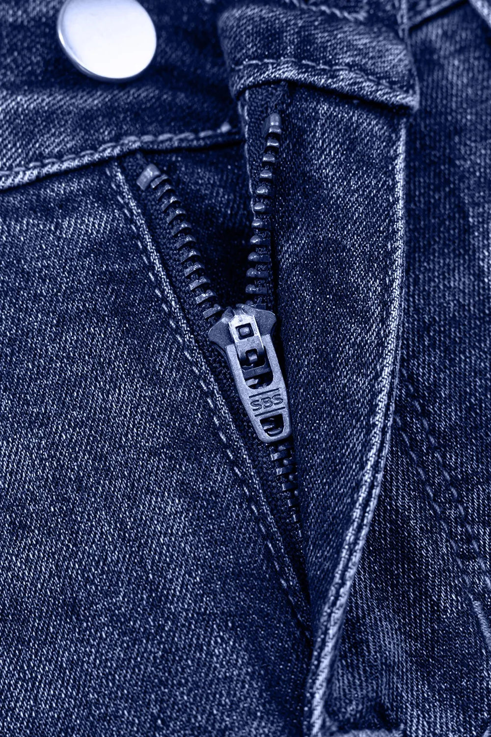 Folded Cuff Distressed Straight Jeans, view 8