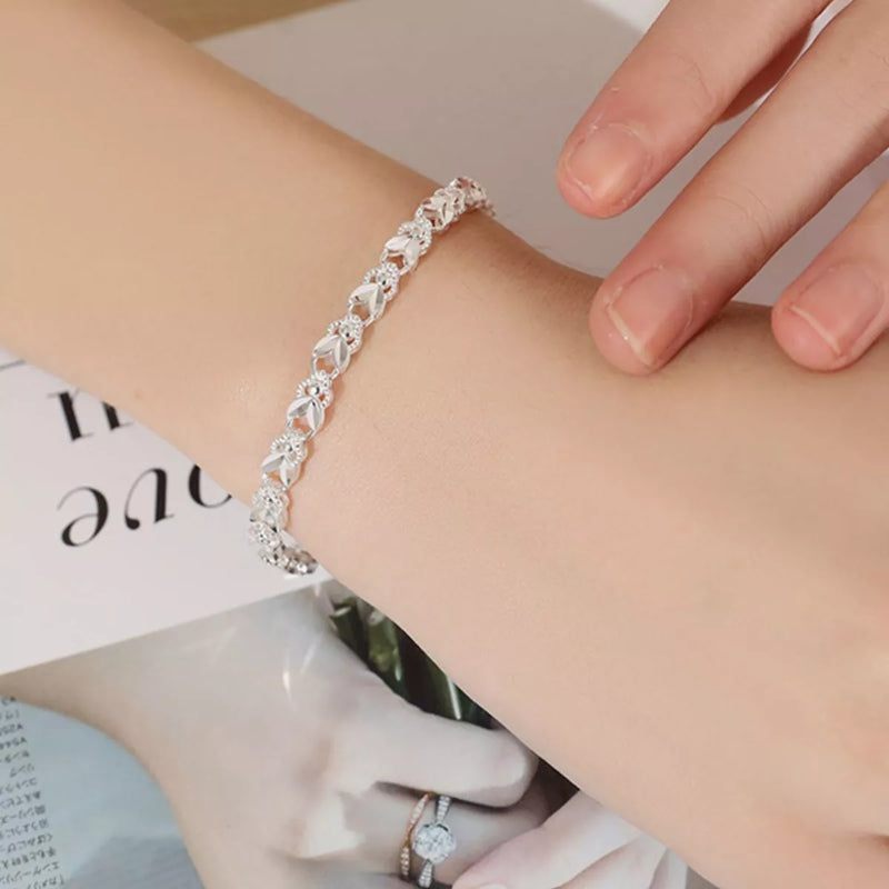 925 sterling silver chain bracelet, front view