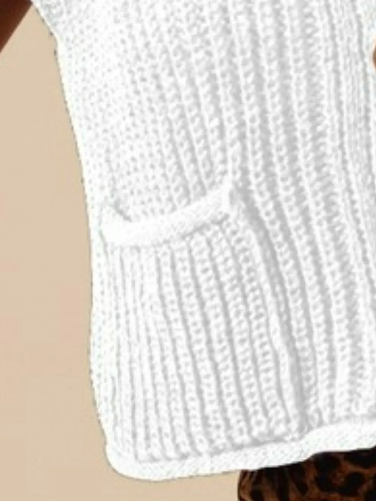Big Button Front Sweater Vest in Off White side view