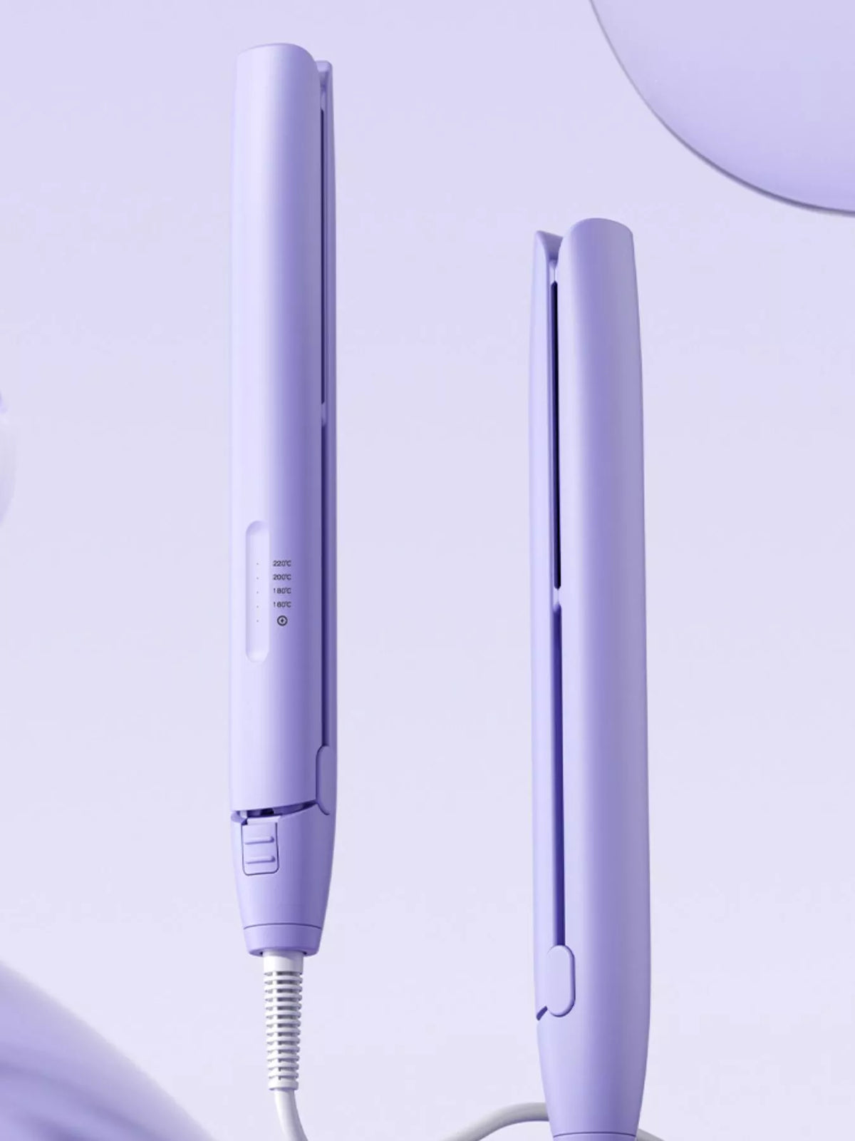 Portable 2 in 1 hair straightener in lavender