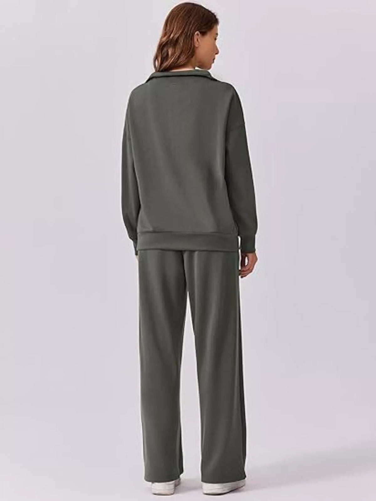 Coordinated quarter zip set styled outfit