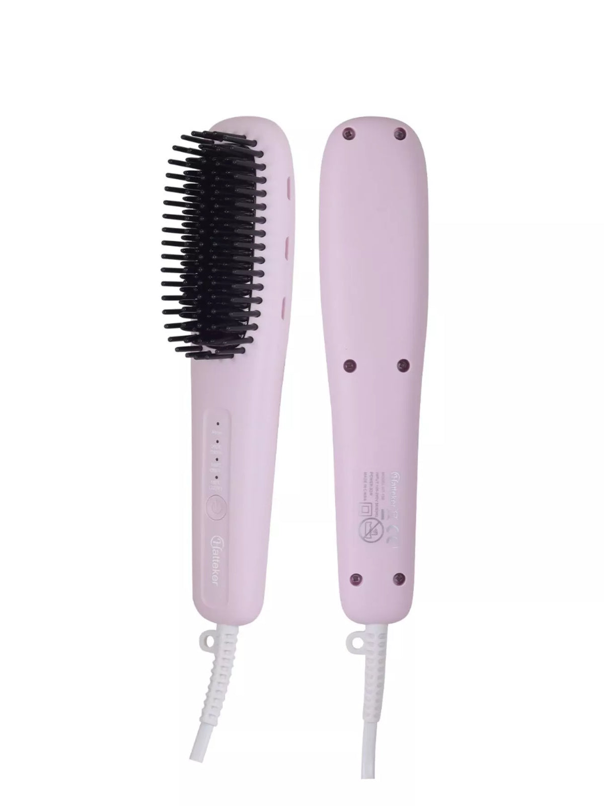 Heated comb held in hand while styling