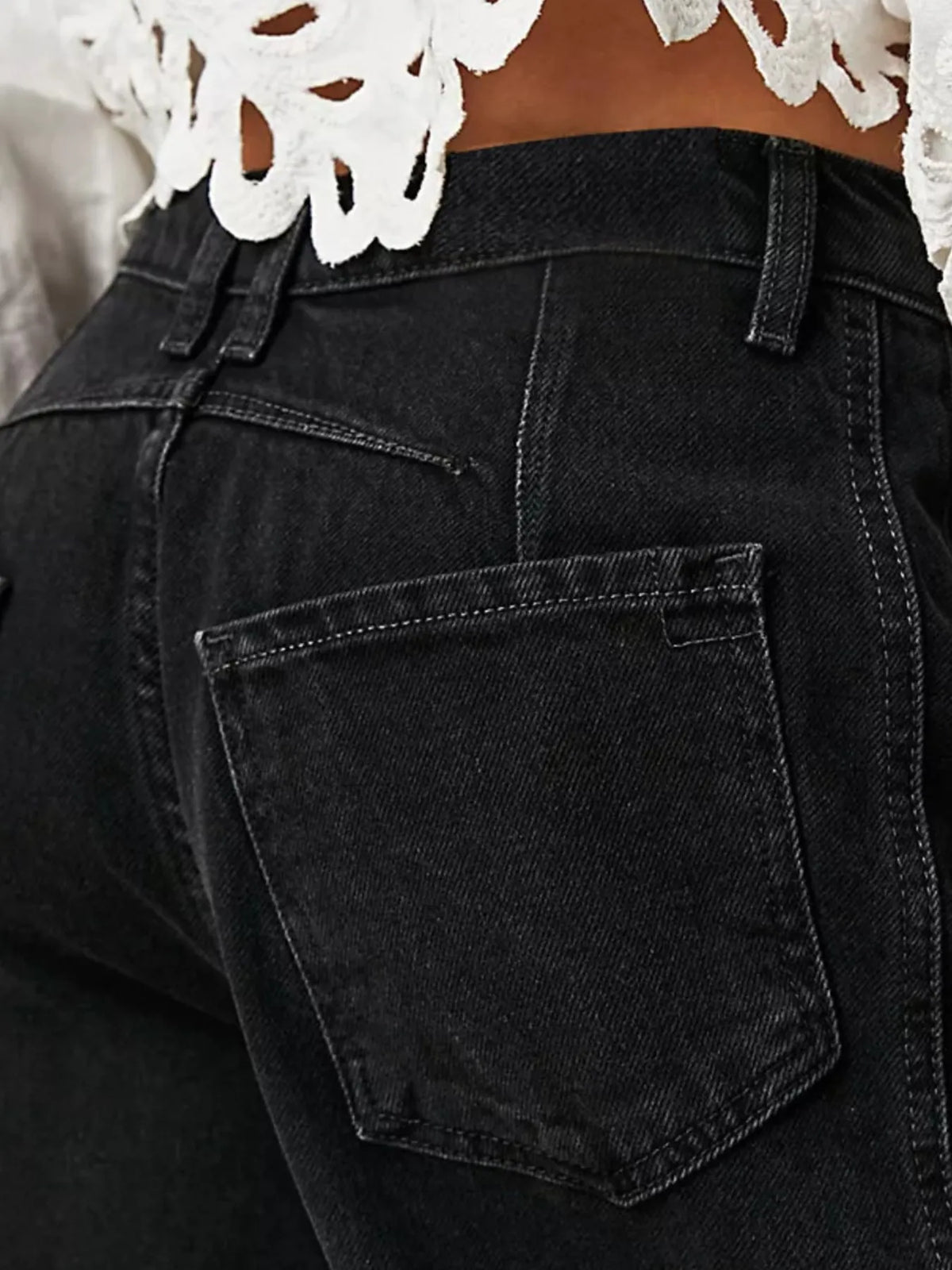 Wide Leg Relaxed Fit Denim Jeans, view 10