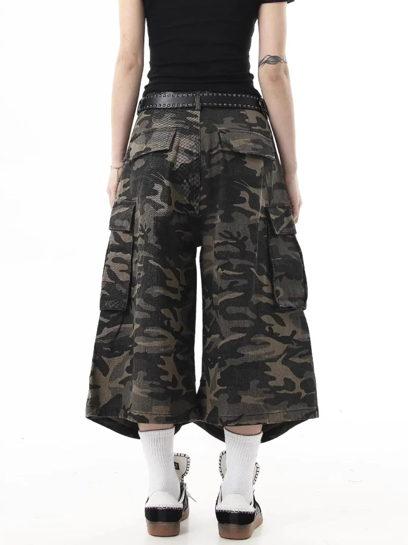 Men's Full Size Camouflage Cargo Denim Shorts Plus Size - Fashorio