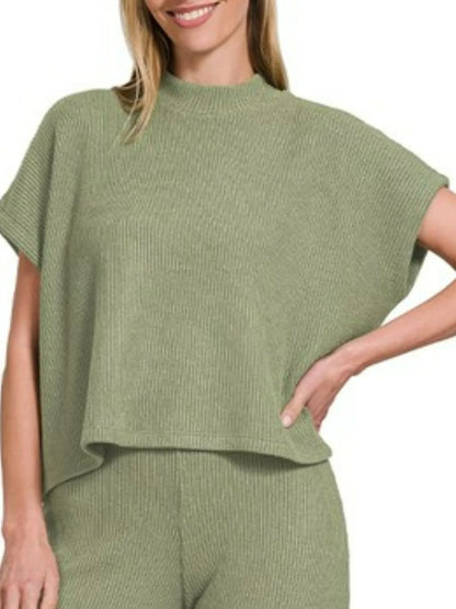 Zenana Sweater Boxy Top & Long Pants Set - Fashorio