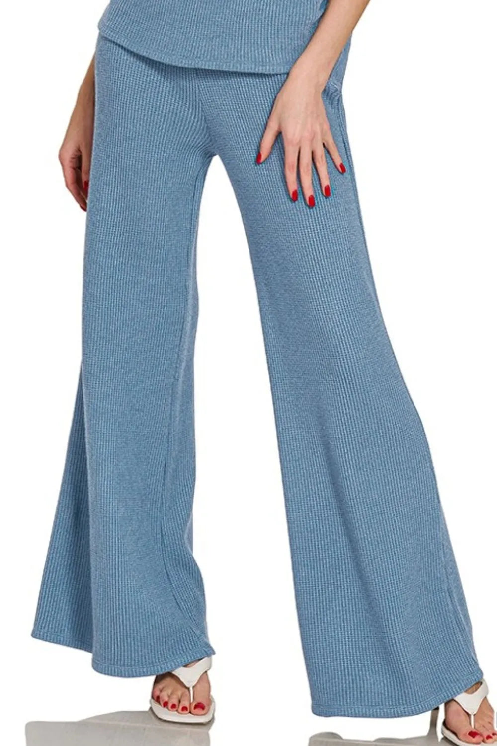 Zenana Sweater Mock Neck Top & Long Pants Set - Fashorio