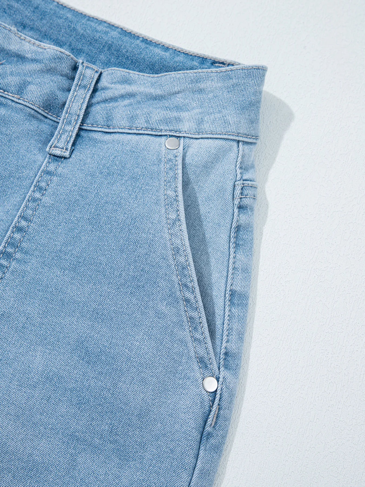 Full length high rise barrel jeans