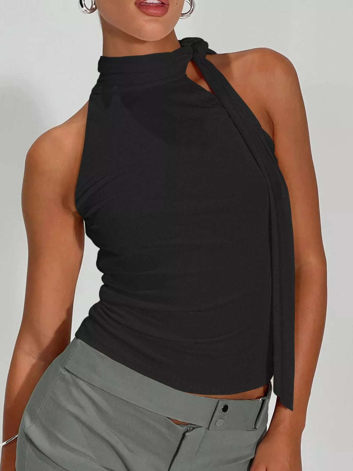 Ruched halter top color option view